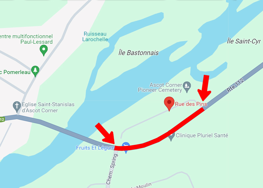 Infotravaux Route 112 — Ascot Corner
